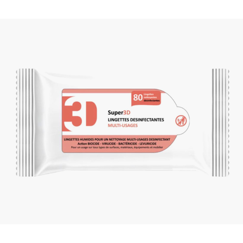 Lingettes nettoyantes et désinfectantes multi-surfaces - Sachet de